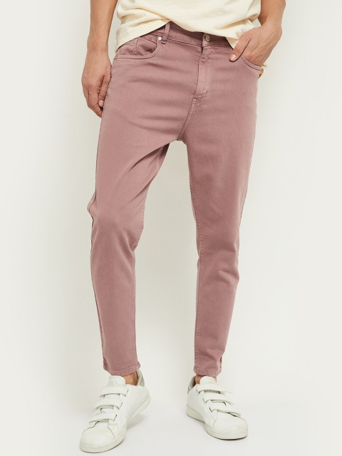 

max Men Coral Rust Solid Mid-Rise Jeans