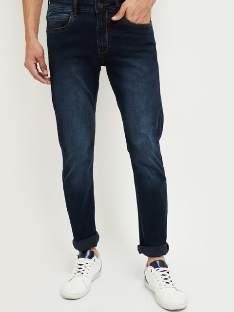 

max Men Blue Mid-Rise Light Fade Jeans