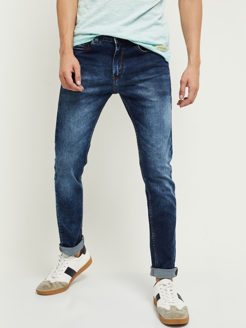 

max Men Blue Clean Look Mid-Rise Heavy Fade Jeans