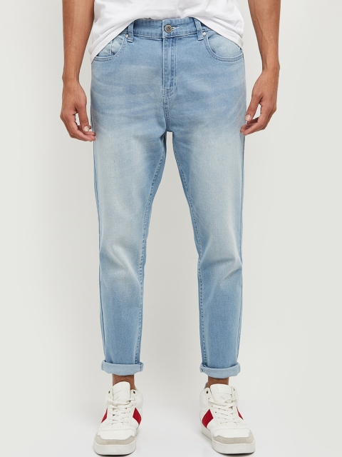 

max Men Blue Heavy Fade Clean Look Jeans