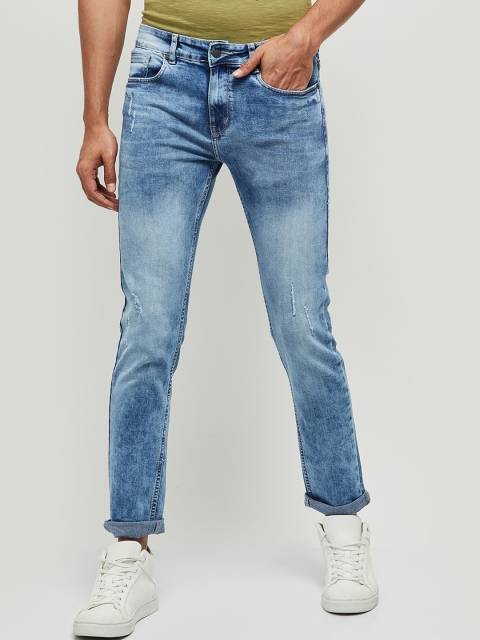 

max Men Blue Low Distress Light Fade Jeans