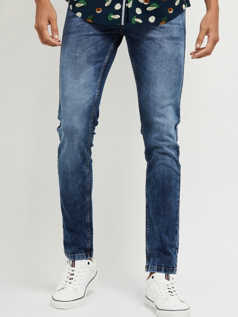 

max Men Blue Heavy Fade Clean Look Jeans