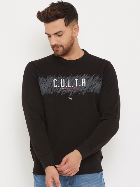 

98 Degree North Men Black Typography Printed Sweatshirt
