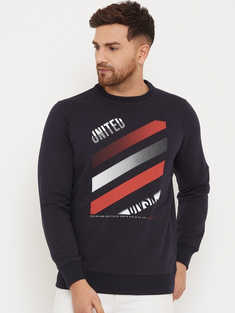 

98 Degree North Men Navy Blue Graphic Printed Sweatshirt