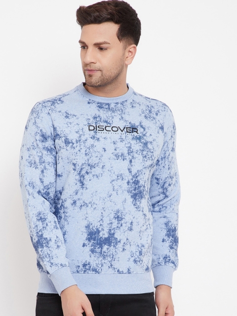 

98 Degree North Men Blue Printed Sweatshirt