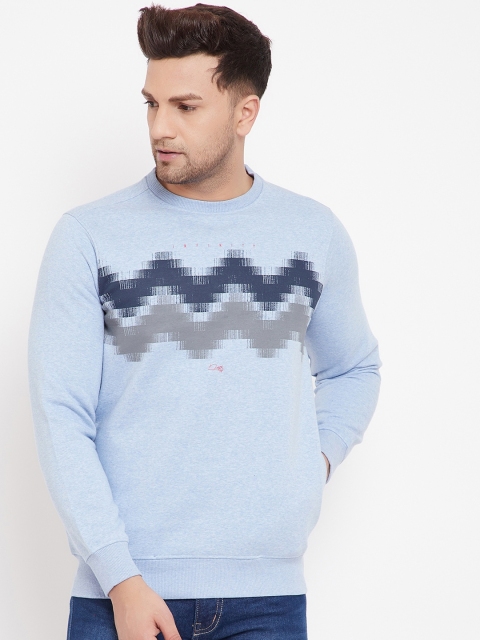 

98 Degree North Men Blue Printed Pullover Sweatshirt
