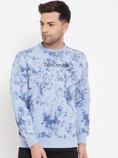 

98 Degree North Men Blue Printed Sweatshirt