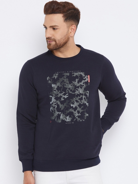 

98 Degree North Men Navy Blue Printed Sweatshirt