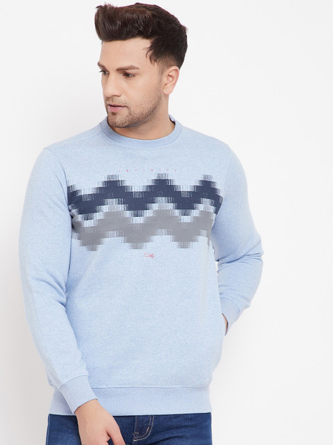 

98 Degree North Men Blue Printed Sweatshirt