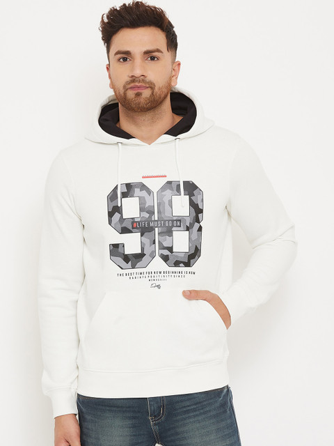 

98 Degree North Men Off White Printed Sweatshirt