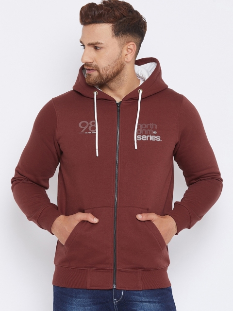 

98 Degree North Men Maroon Hooded Sweatshirt