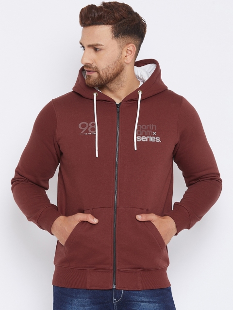 

98 Degree North Men Maroon Hooded Sweatshirt