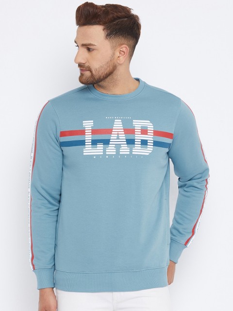 

98 Degree North Men Blue Printed Sweatshirt