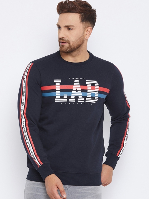 

98 Degree North Men Navy Blue Printed Sweatshirt