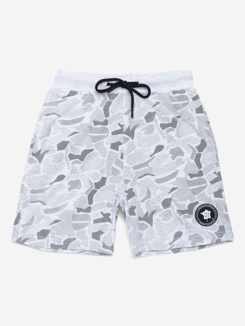 

Octave Boys White Camouflage Printed Mid-Rise Regular Shorts