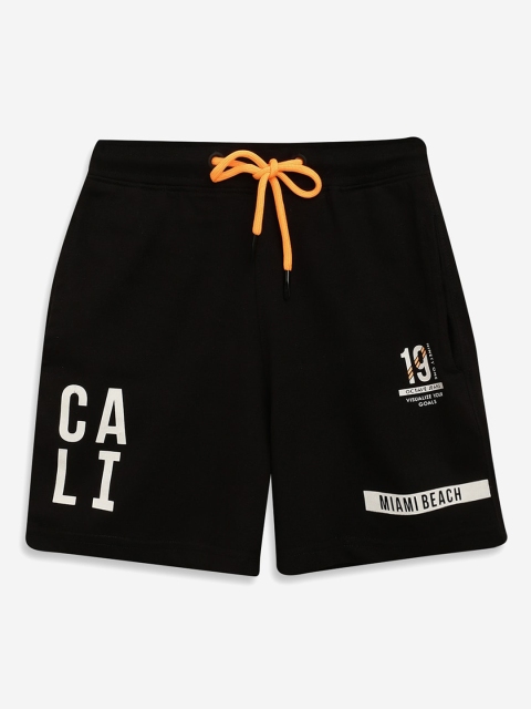 

Octave Boys Black & White Typography Printed Mid-Rise Cotton Regular Shorts
