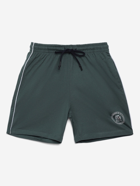 

Octave Boys Olive Green Mid-Rise Cotton Regular Shorts