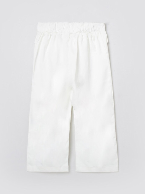 

max Girls White Parallel Trousers
