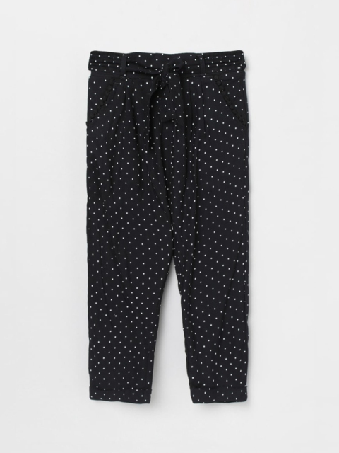 

max Girls Navy Blue Polka Dots Printed Trousers