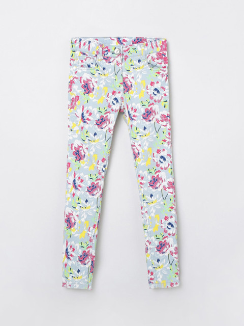

max Girls Blue Floral Printed Trousers