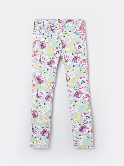 

max Girls Grey Floral Printed Trousers
