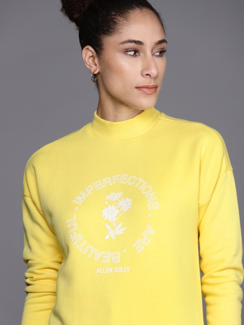 

Allen Solly Woman Yellow & White Typography Printed Sweatshirt
