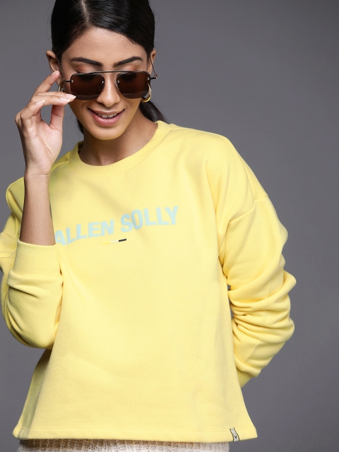 

Allen Solly Woman Women Yellow Brand Logo Printed Sweatshirt