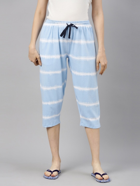 

Kryptic Women Blue & White Striped Capris