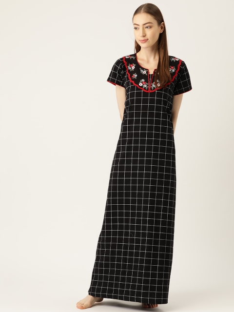 

Sweet Dreams Black & White Checked Maxi Nightdress