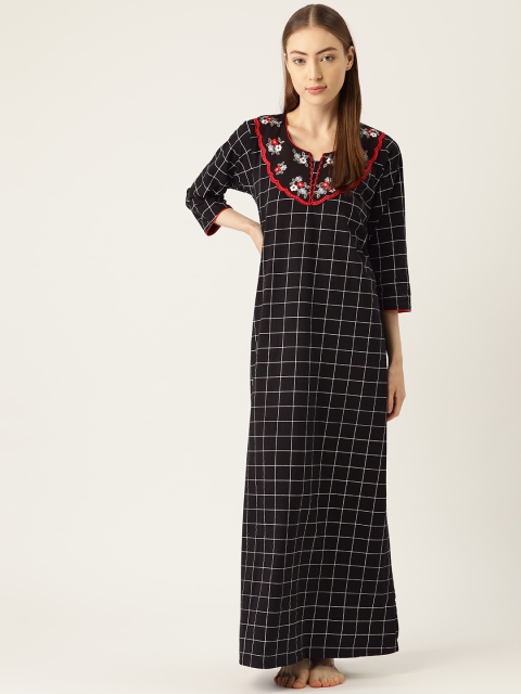 

Sweet Dreams Black & White Checked Maxi Nightdress