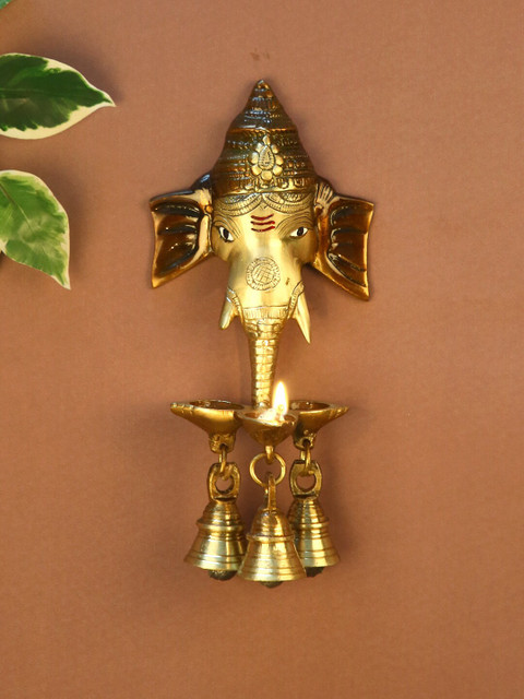 

Aapno Rajasthan Brown & Gold-Toned Lord Ganesha Hanging Wall Decor