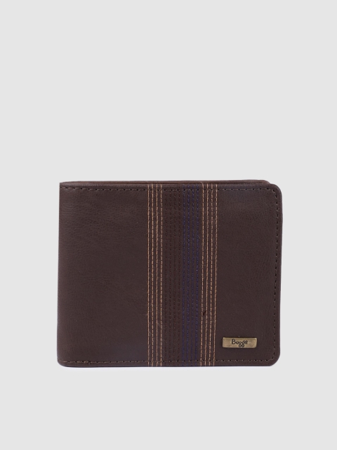 

Baggit Men Brown Solid Two Fold Wallet