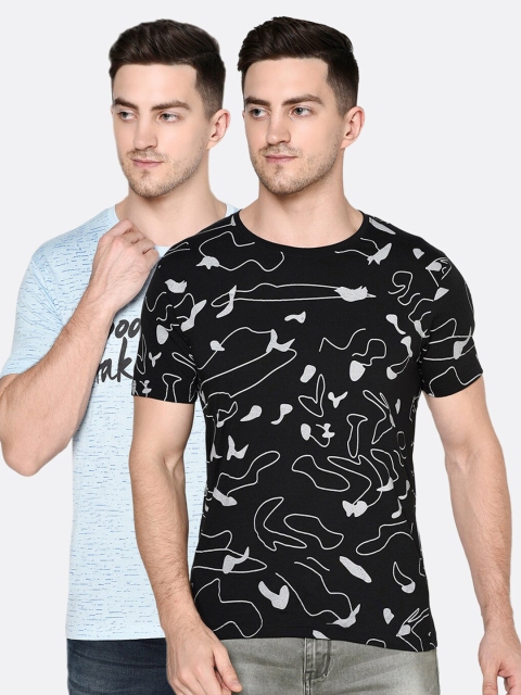 

ELEGANCE Men Pack Of 2 Printed T-shirt, Blue