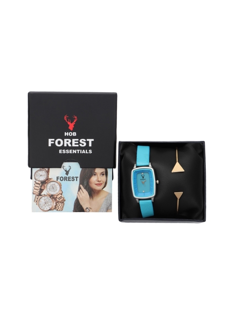 

Hobforestessentials Women Blue & Gold-Toned Watch Gift Set FRWatch Gift Set-65