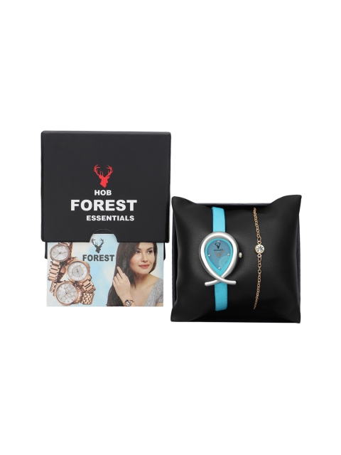 

Hobforestessentials Women Watch & Jewellery Gift Set, Blue