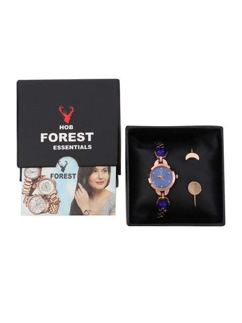 

Hobforestessentials Women Watch & Jewellery Gift Set, Blue