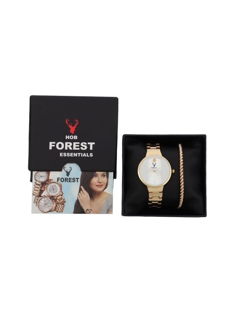 

Hobforestessentials Women Gift Set of Watch and Bracelet, White