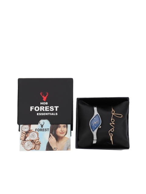 

Hobforestessentials Women Gift Set of Watch & Bracelet, Blue