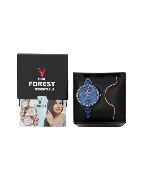 

Hobforestessentials Women Watch & Jewellery Gift Set, Blue
