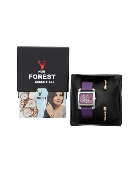 

Hobforestessentials Women Watch & Jewellery Gift Set, Purple
