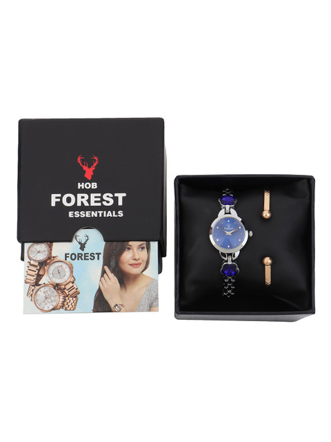 

Hobforestessentials Women Blue Watch & Jewellery Gift Set
