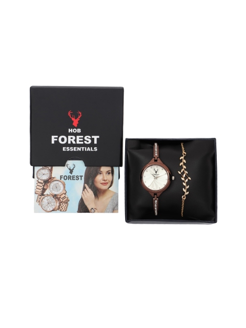 

Hobforestessentials Women Silver Watch & Jewellery Gift Set