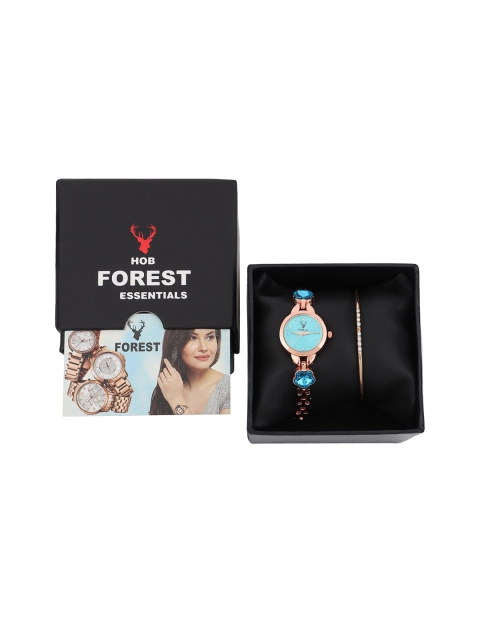 

Hobforestessentials Women Gift Set of Watch & Bracelet, Blue