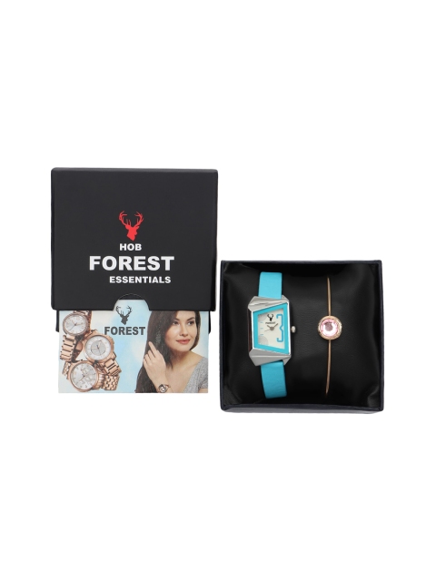

Hobforestessentials Women White Watch & Jewellery Gift Set