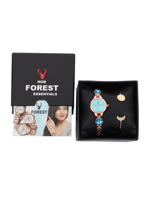 

Hobforestessentials Women Blue Watch & Jewellery Gift Set