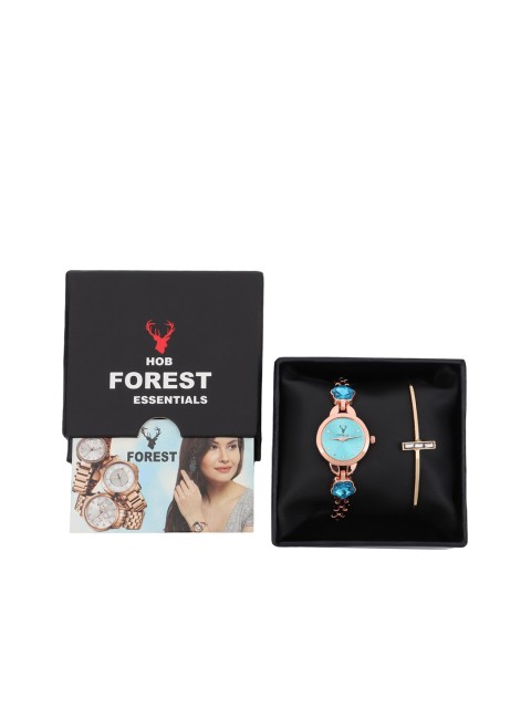 

Hobforestessentials Women Watch & Jewellery Gift Set, Blue