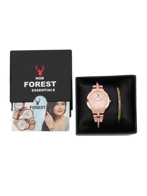 

Hobforestessentials Women Rose-Gold Watch & Jewellery Gift Set