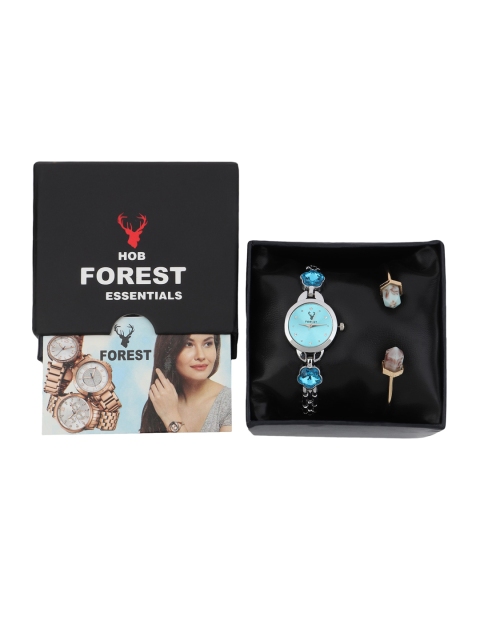 

Hobforestessentials Women Blue Watch & Jewellery Gift Set