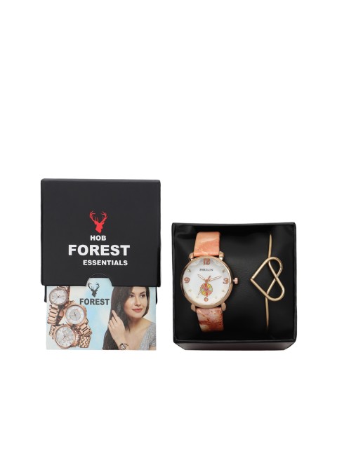 

Hobforestessentials Women Tan Watch & Jewellery Gift Set
