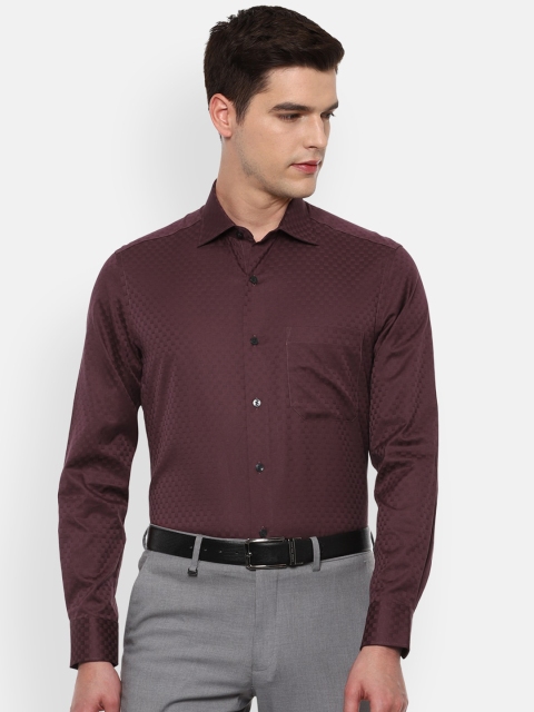 

Louis Philippe Gods & Kings Men Maroon Printed Pure Cotton Formal Shirt